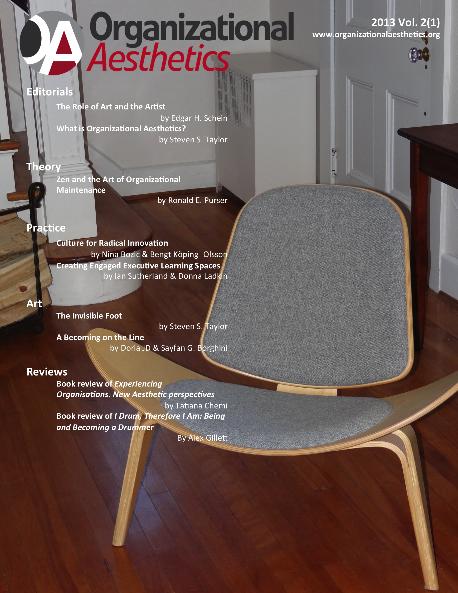 Organizational Aesthetics Cover Issue Vol. 2(1)